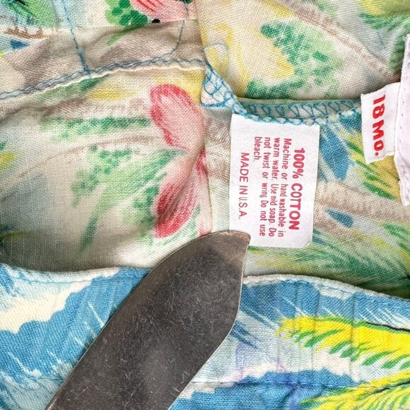 Henri Bendel 18 Mo. Infant Tropical Floral Hawaiian Shorts 100% Cotton Made In U - Picture 3 of 10